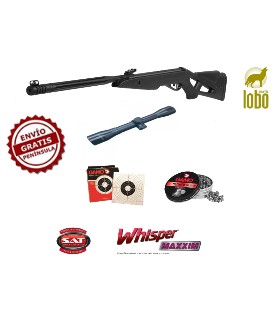 PACK CARABINA GAMO WHISPER MAXXIM + VISOR 4X32 +1 CAJA DE BALINES + 25 DIANAS 