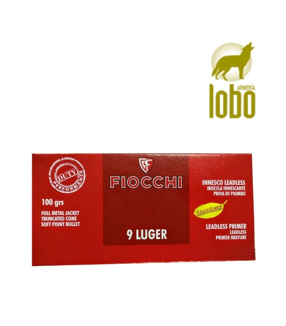 FIOCHI 9X19 MM PB LUGER SEMIBLINDADA 100G (CAJAS DE 50)