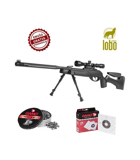 CARABINA GAMO HPA MI IGT + VISOR 3-9X40 WR + BIPODE + 1 CAJA BALINES + 25 DIANAS