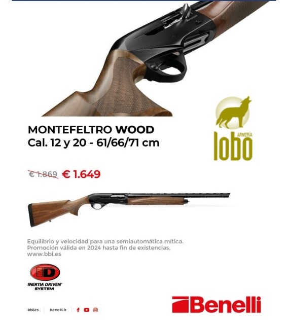 OFERTA!!! BENELLI MONTEFELTRO WOOD CAL/20 CA