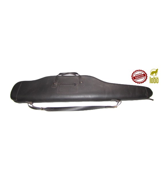 FUNDA RIFLE CON VISOR CUERO NEGRO ENGRASADO ACOLCHADA 120CM