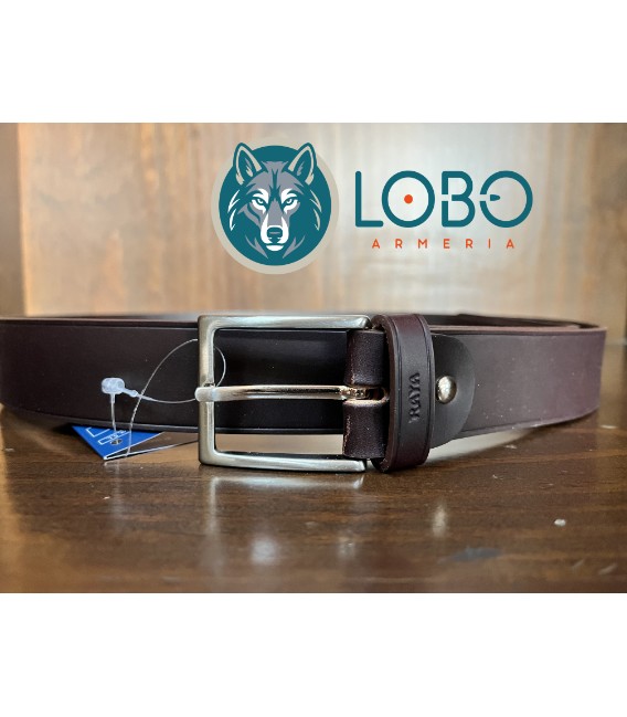 CINTURON CUERO COSTURA PUNTA RD 35MM MARRON OSCURO